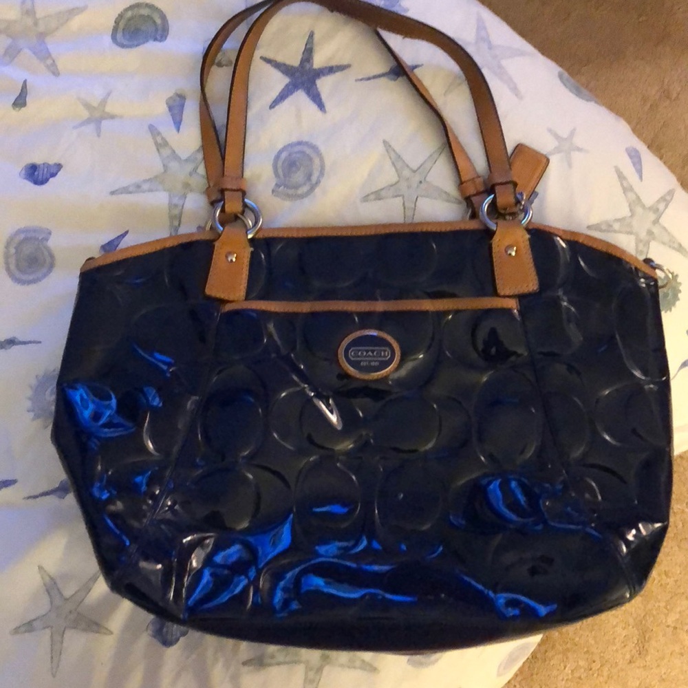 Navy blue coach purse